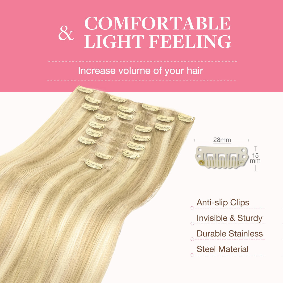 GOO GOO Clip in Hair Extensions colour #18A/613A