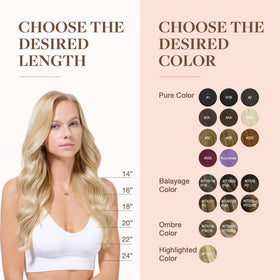 GOO GOO Clip in Hair Extensions colour comparison chart