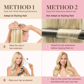 GOO GOO Clip in Hair Extensions detailed view of hair texture