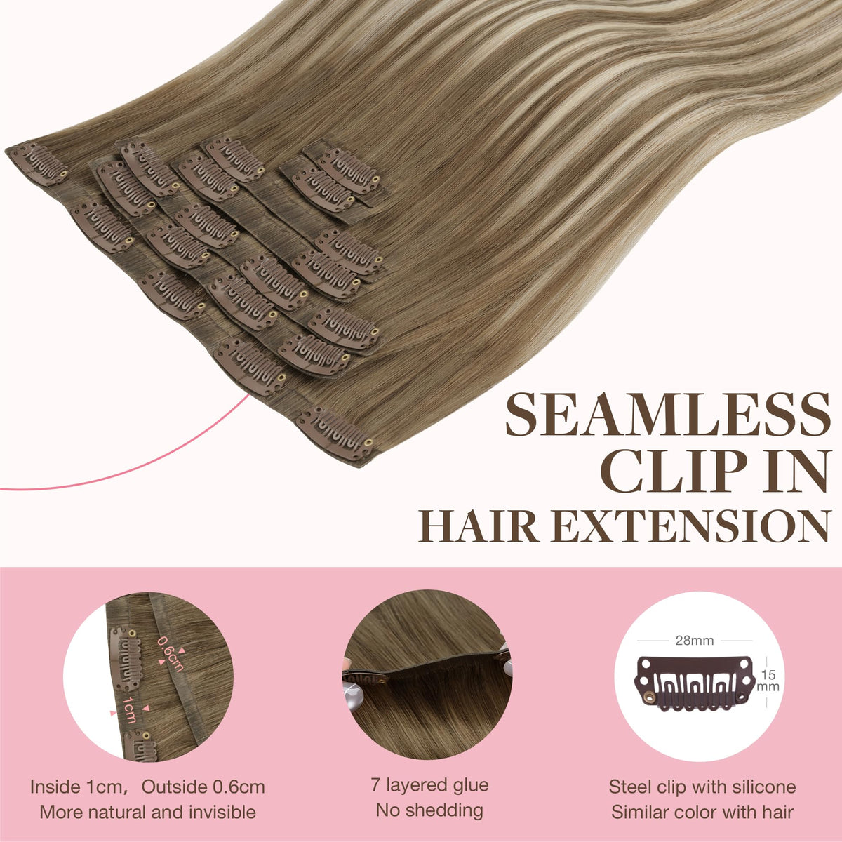 GOO GOO Clip in Hair Extensions displayed in packaging