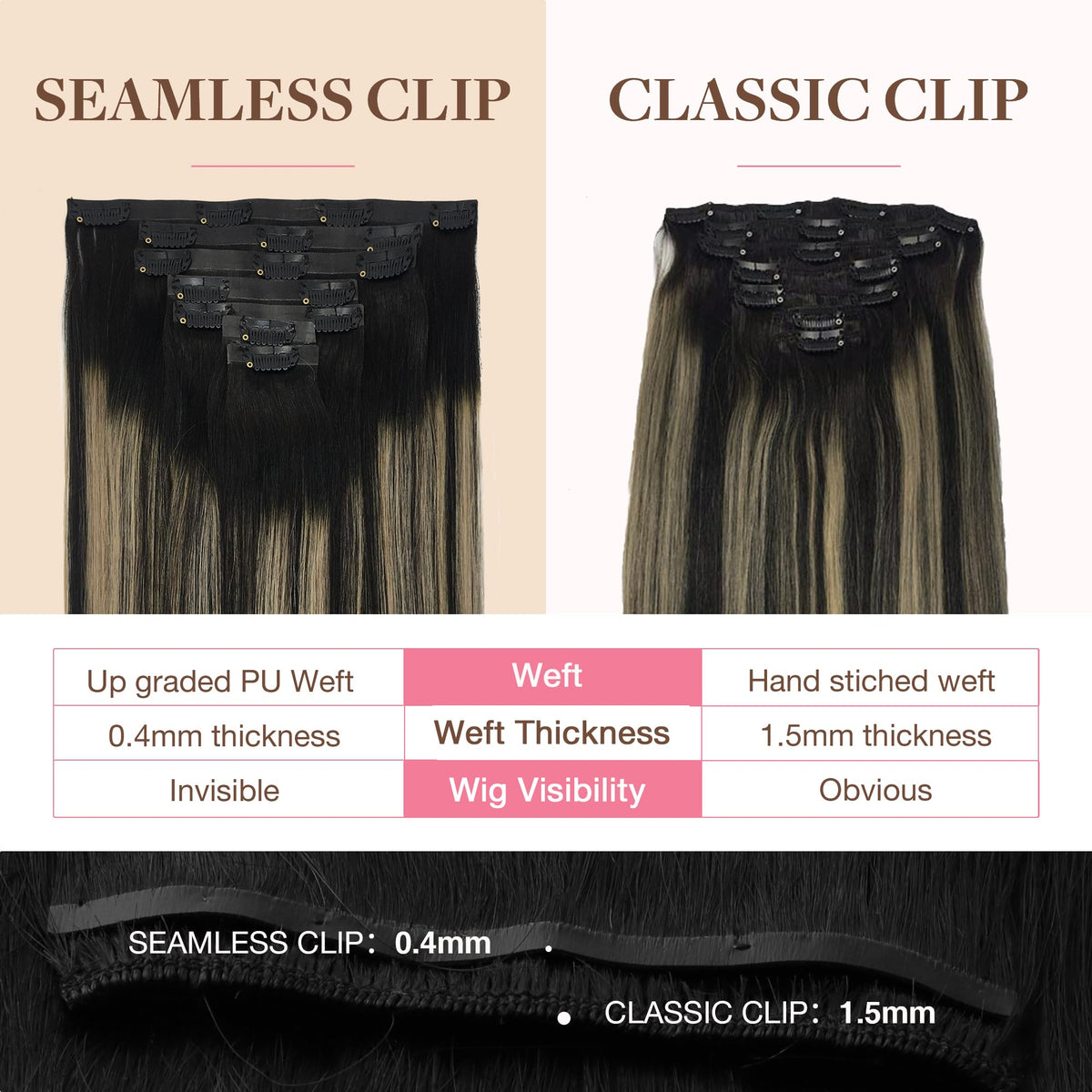 GOO GOO Clip in Hair Extensions displayed in packaging