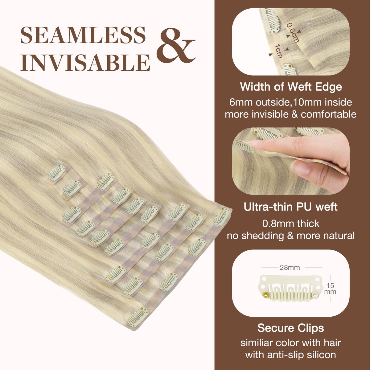 GOO GOO Clip in Hair Extensions displayed on a flat surface