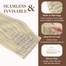 GOO GOO Clip in Hair Extensions displayed on a flat surface