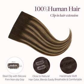 GOO GOO Clip in Hair Extensions displayed on a model