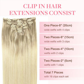 GOO GOO Clip in Hair Extensions displayed on a table