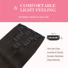 GOO GOO Clip in Hair Extensions displayed on a table