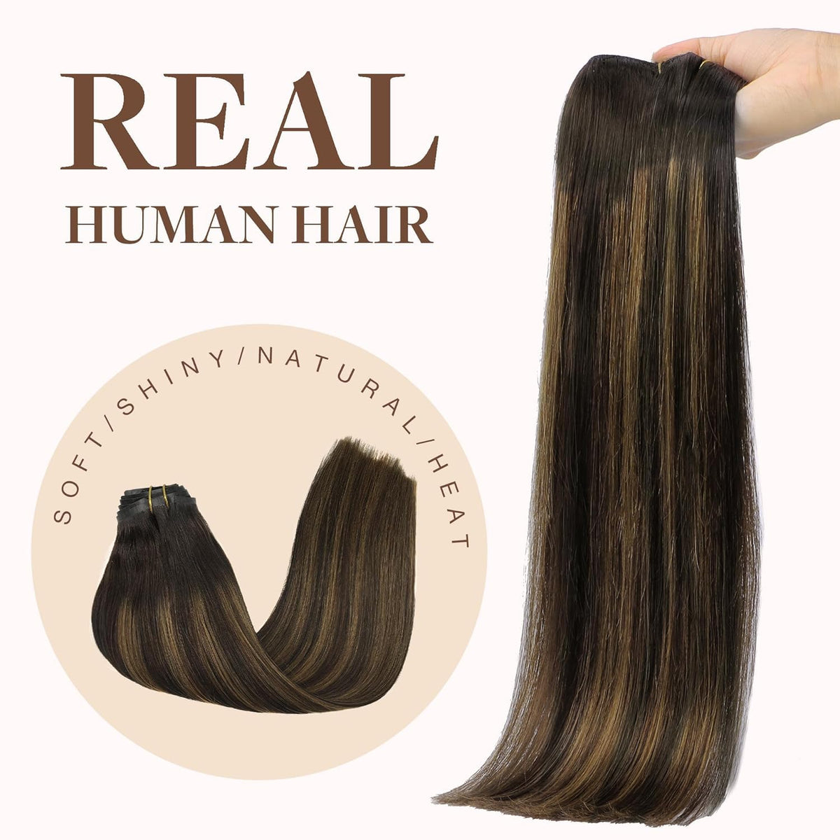 GOO GOO Clip in Hair Extensions displayed on a table