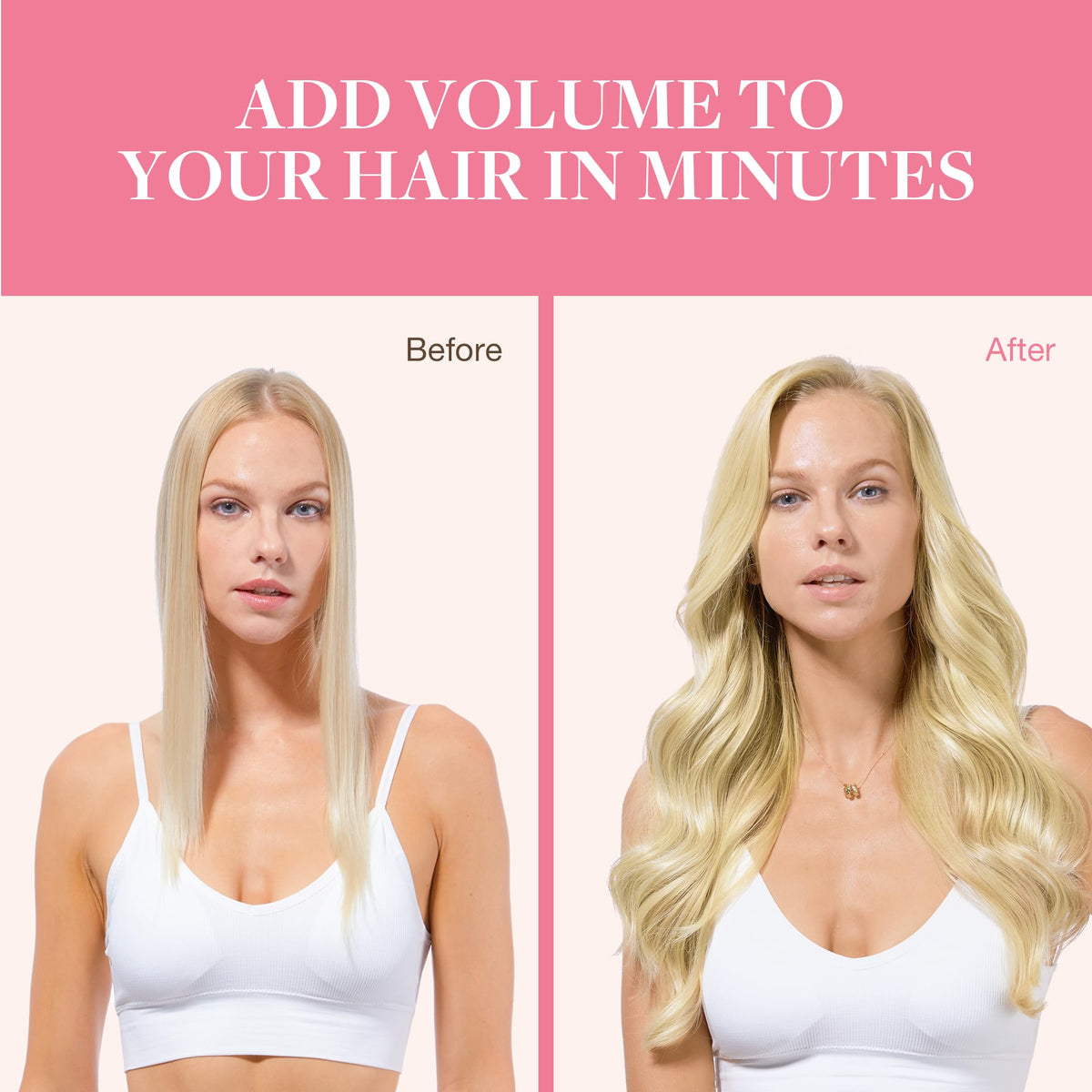GOO GOO Clip in Hair Extensions displayed with styling tools