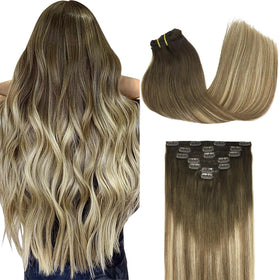 GOO GOO Clip in Hair Extensions front view, 12inch length