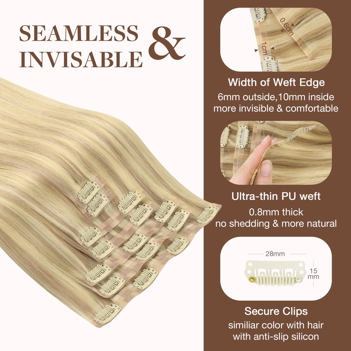 GOO GOO Clip in Hair Extensions in a variety of shades