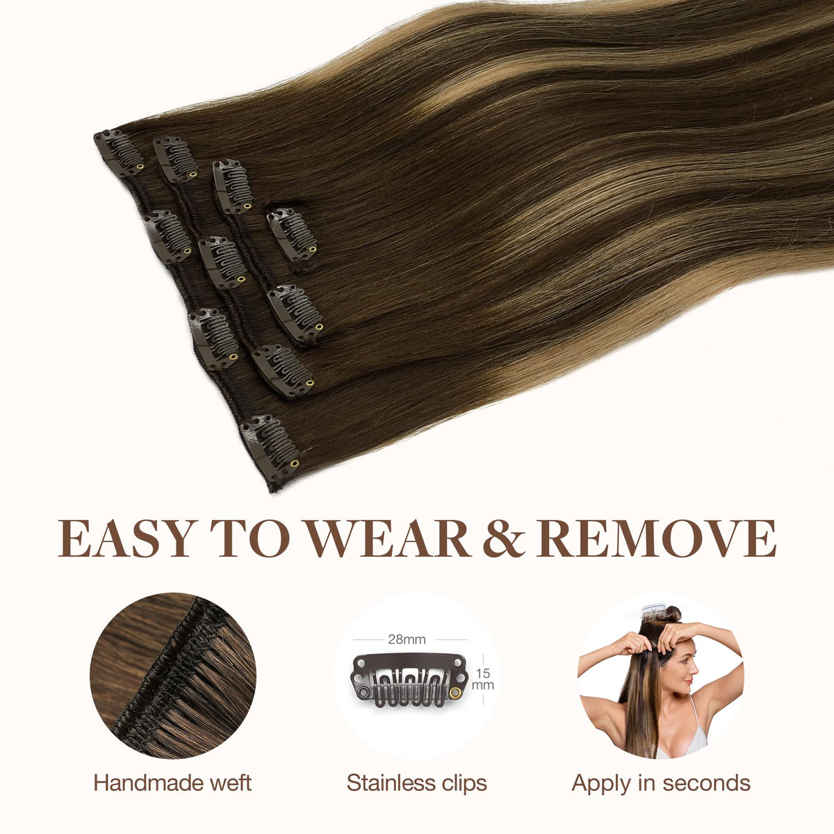 GOO GOO Clip in Hair Extensions in natural light