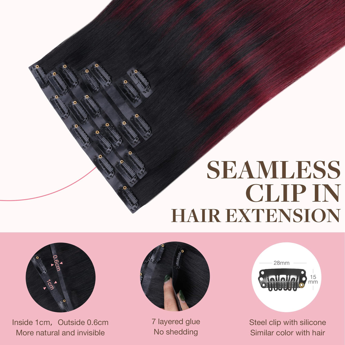 GOO GOO Clip in Hair Extensions in packaging