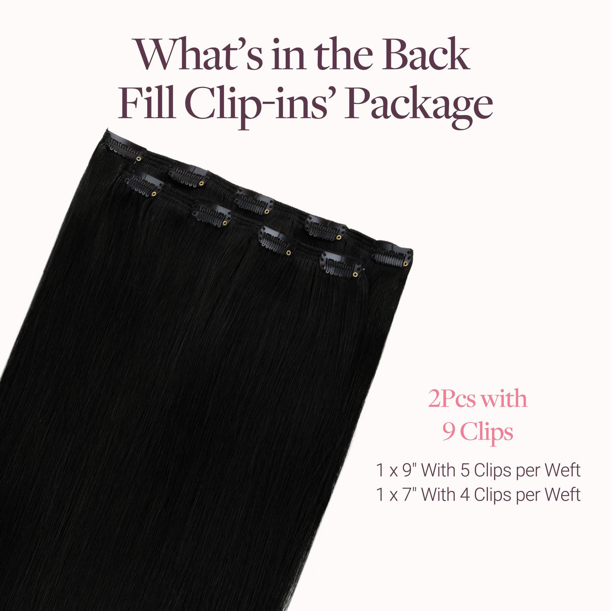 GOO GOO Clip in Hair Extensions Jet Black packaging