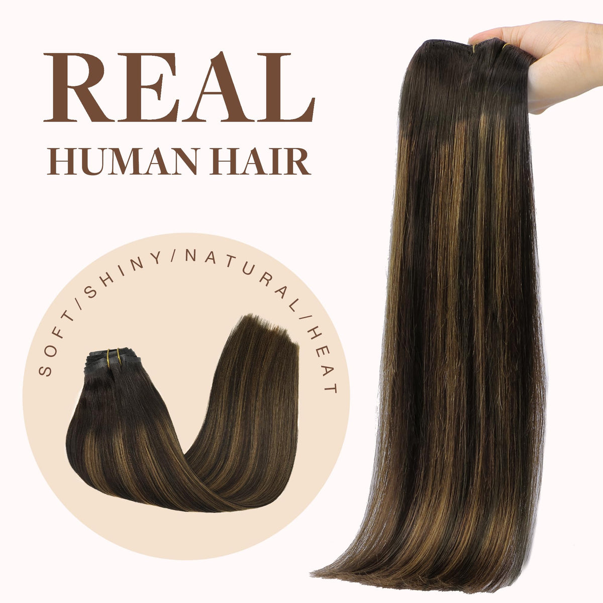 GOO GOO Clip in Hair Extensions laid flat for display