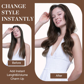 GOO GOO Clip in Hair Extensions on a model