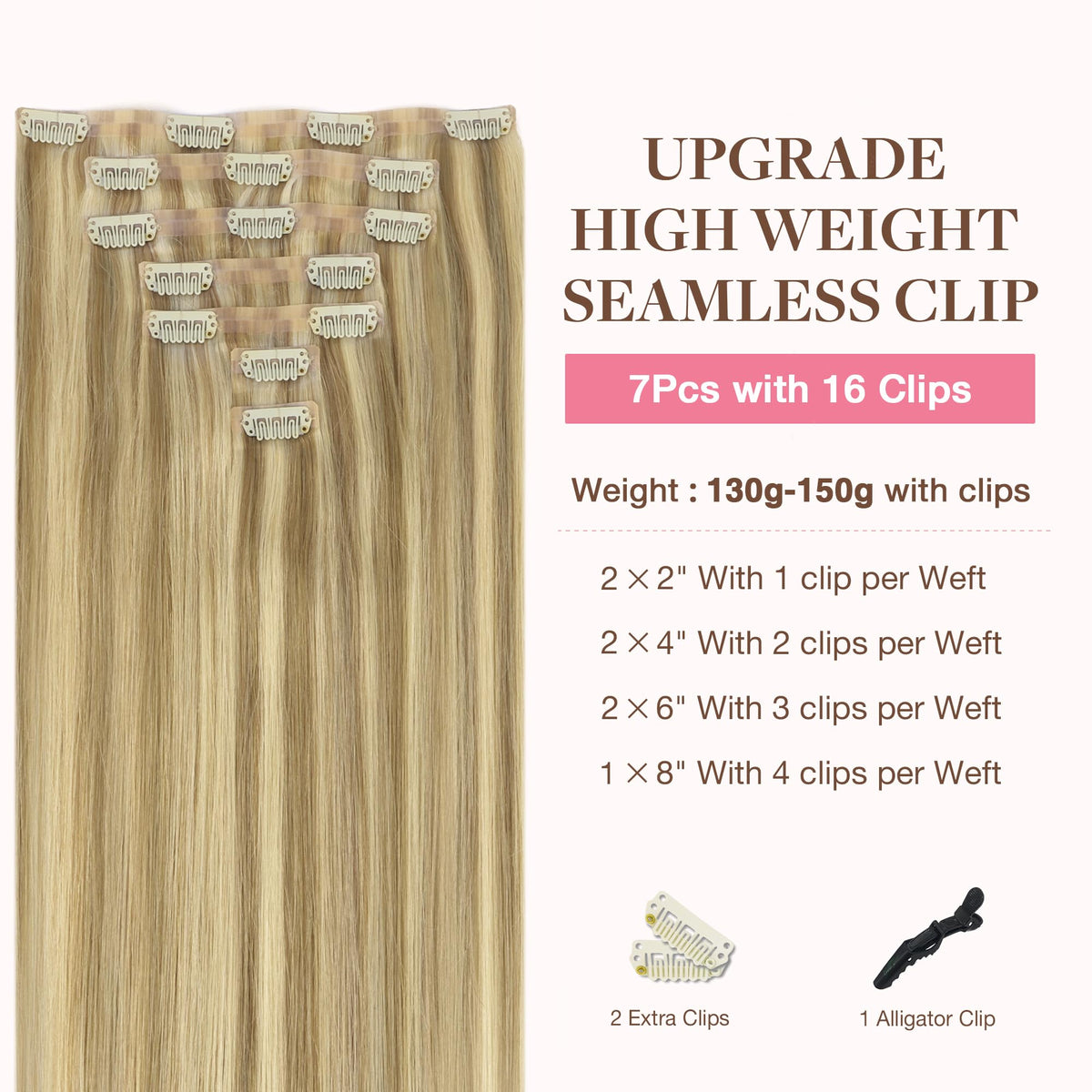 GOO GOO Clip in Hair Extensions packaging and clips