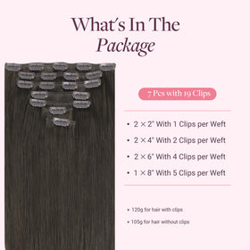 GOO GOO Clip in Hair Extensions packaging and clips