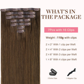 GOO GOO Clip in Hair Extensions packaging and contents