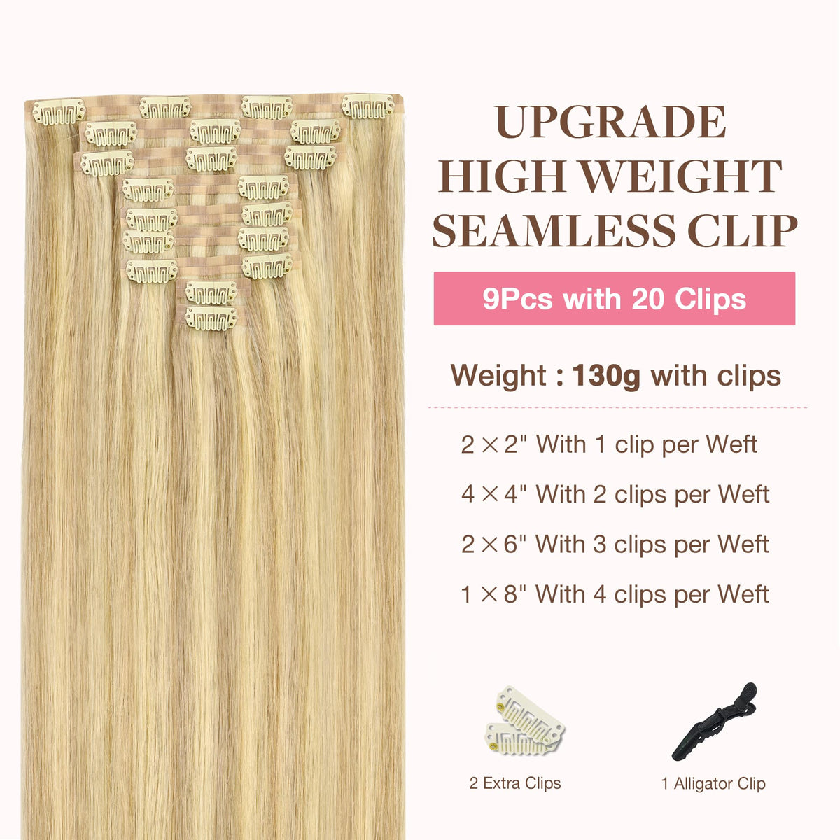GOO GOO Clip in Hair Extensions packaging and contents