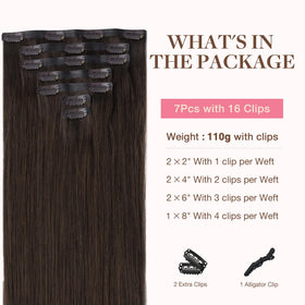 GOO GOO Clip in Hair Extensions packaging and contents