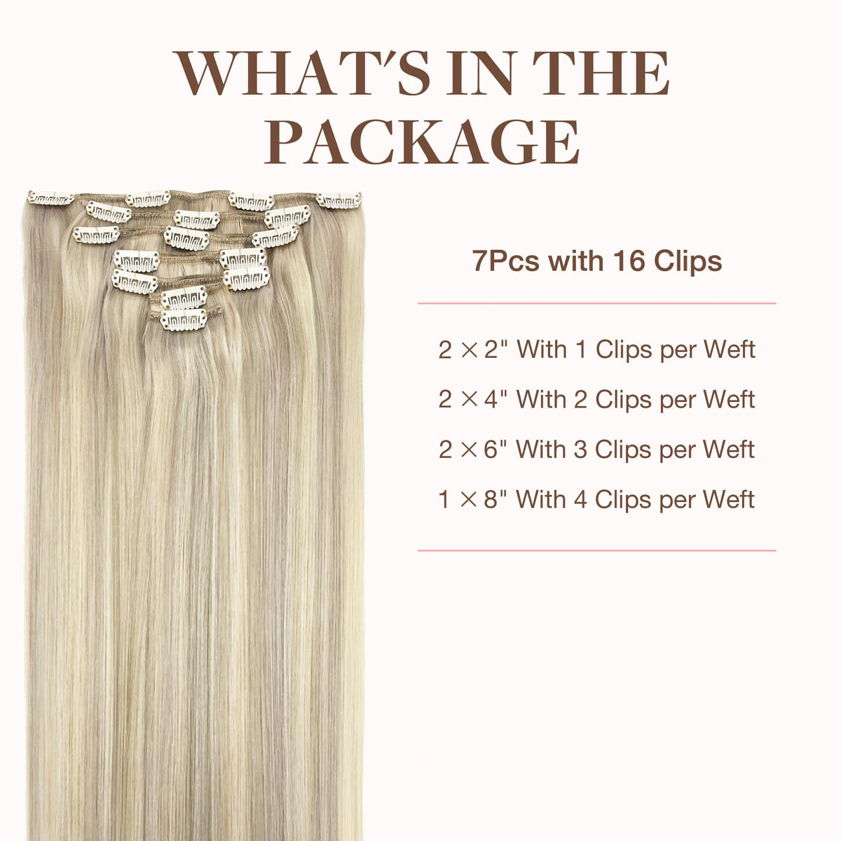 GOO GOO Clip in Hair Extensions packaging and contents