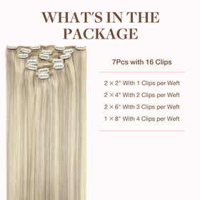 GOO GOO Clip in Hair Extensions packaging and contents