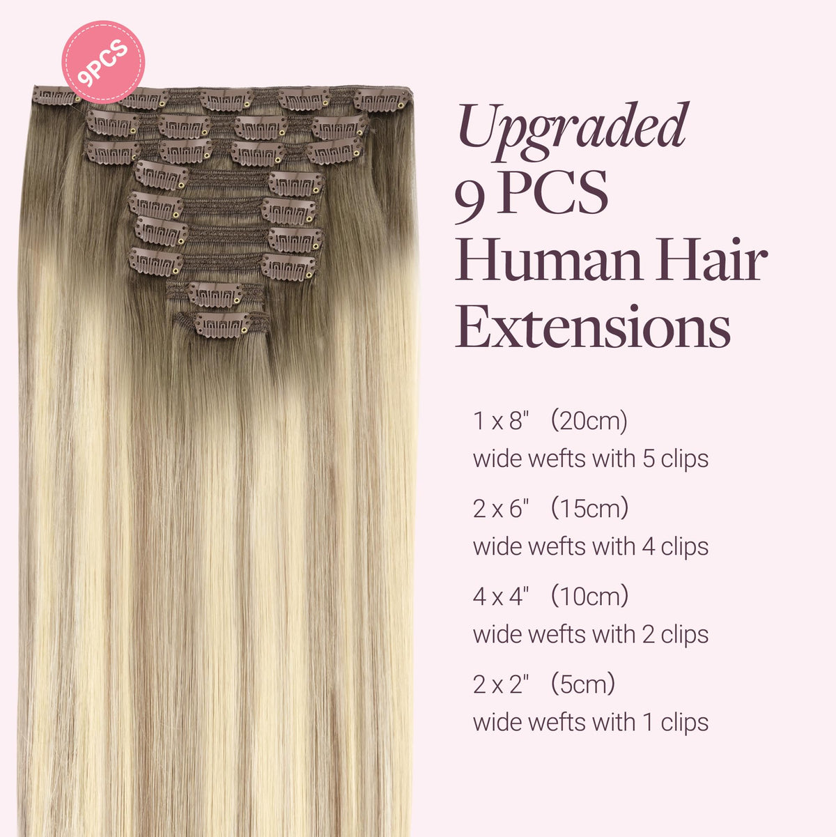 GOO GOO Clip in Hair Extensions packaging and contents