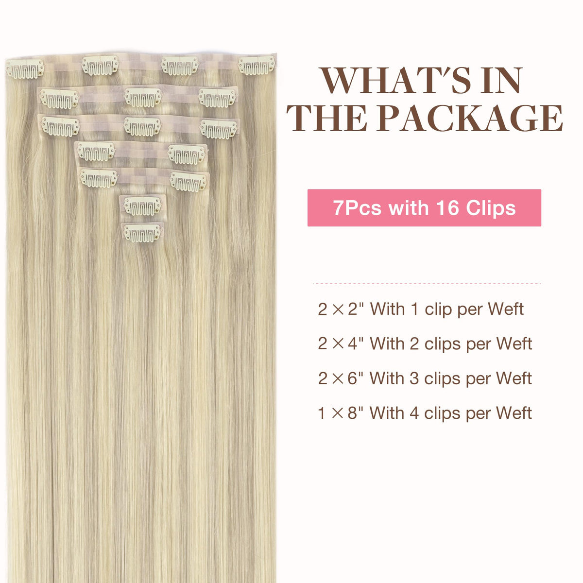 GOO GOO Clip in Hair Extensions packaging and contents