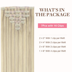 GOO GOO Clip in Hair Extensions packaging and contents