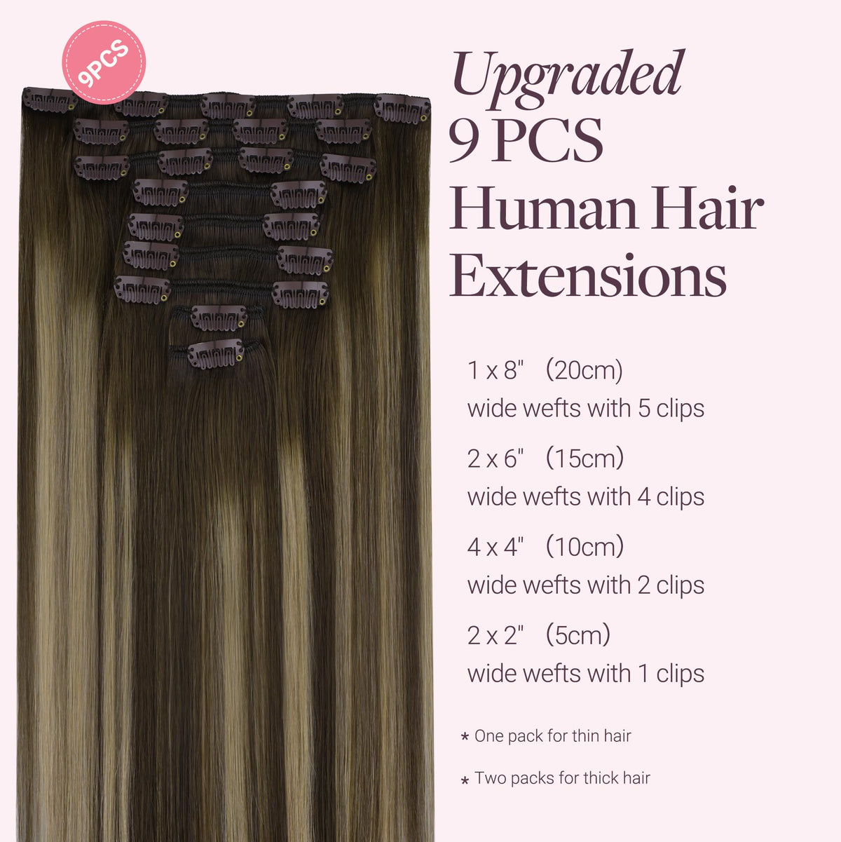 GOO GOO Clip in Hair Extensions packaging and product details