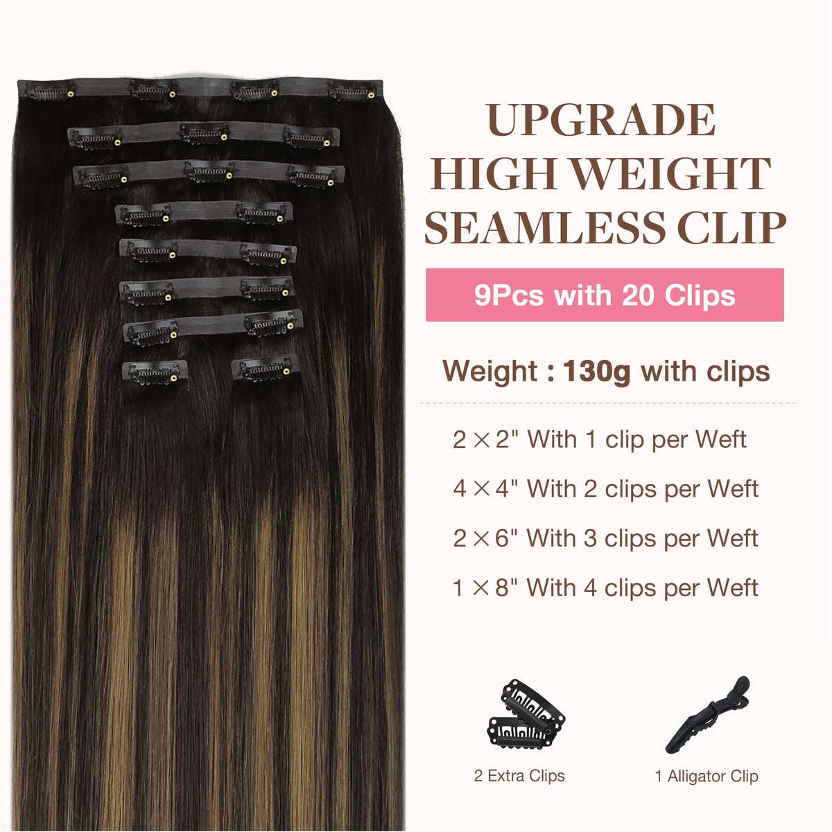 GOO GOO Clip in Hair Extensions packaging display