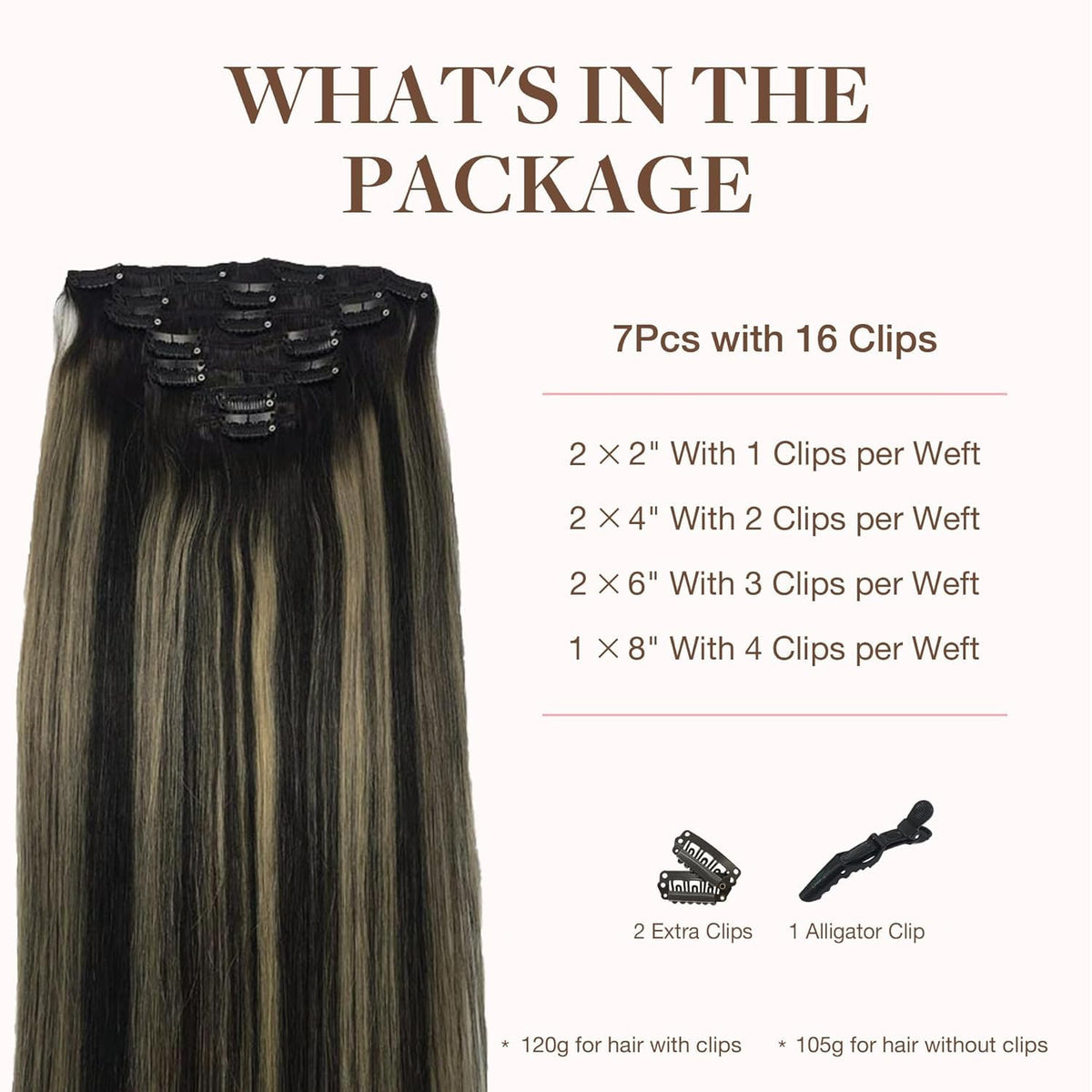 GOO GOO Clip in Hair Extensions packaging front view