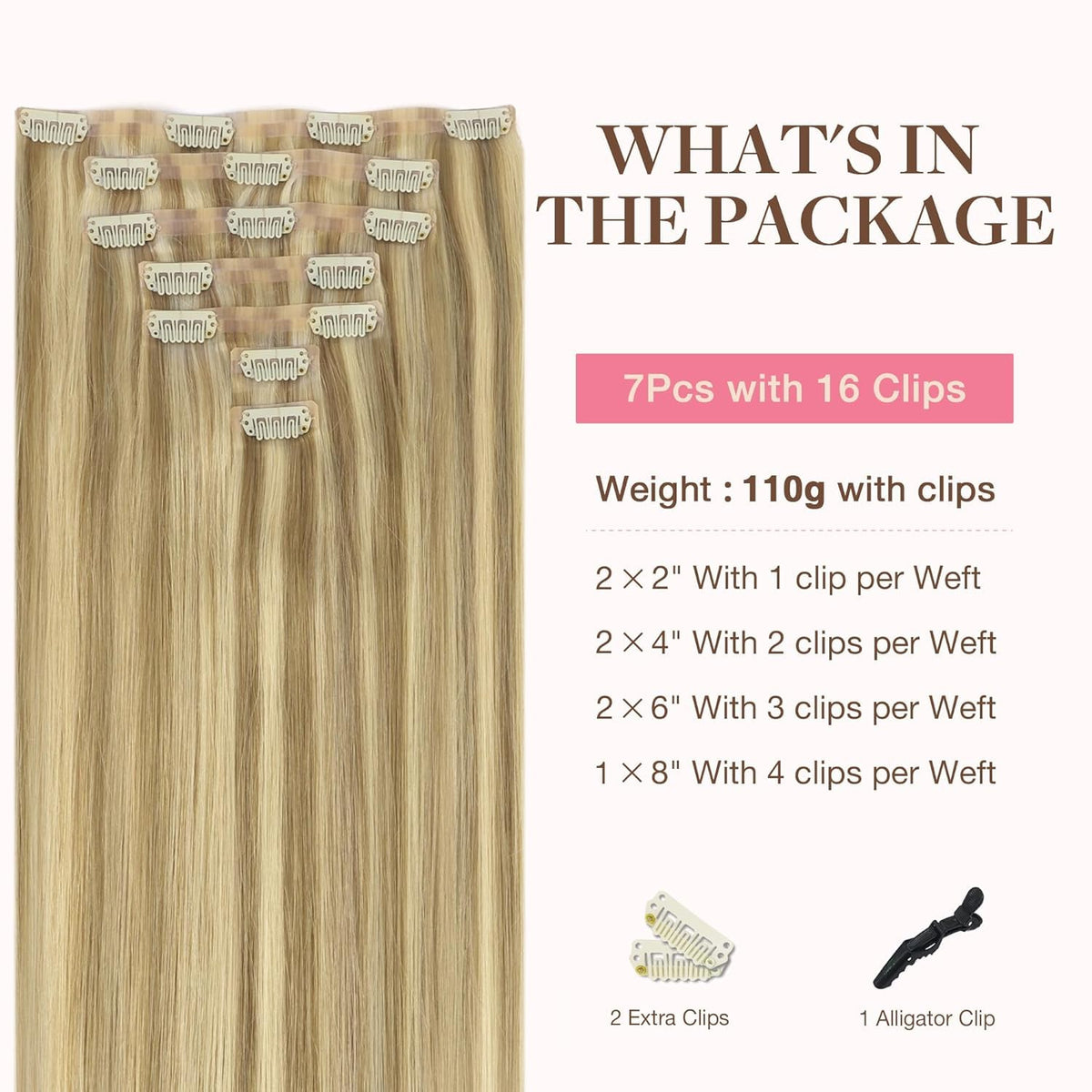 GOO GOO Clip in Hair Extensions packaging front view