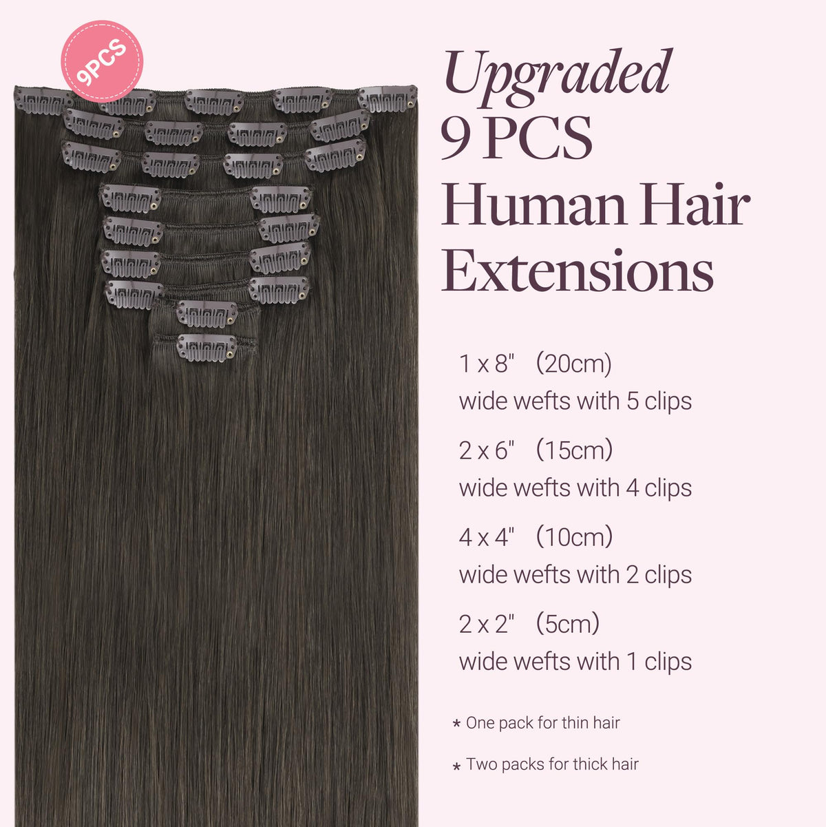 GOO GOO Clip in Hair Extensions packaging side view