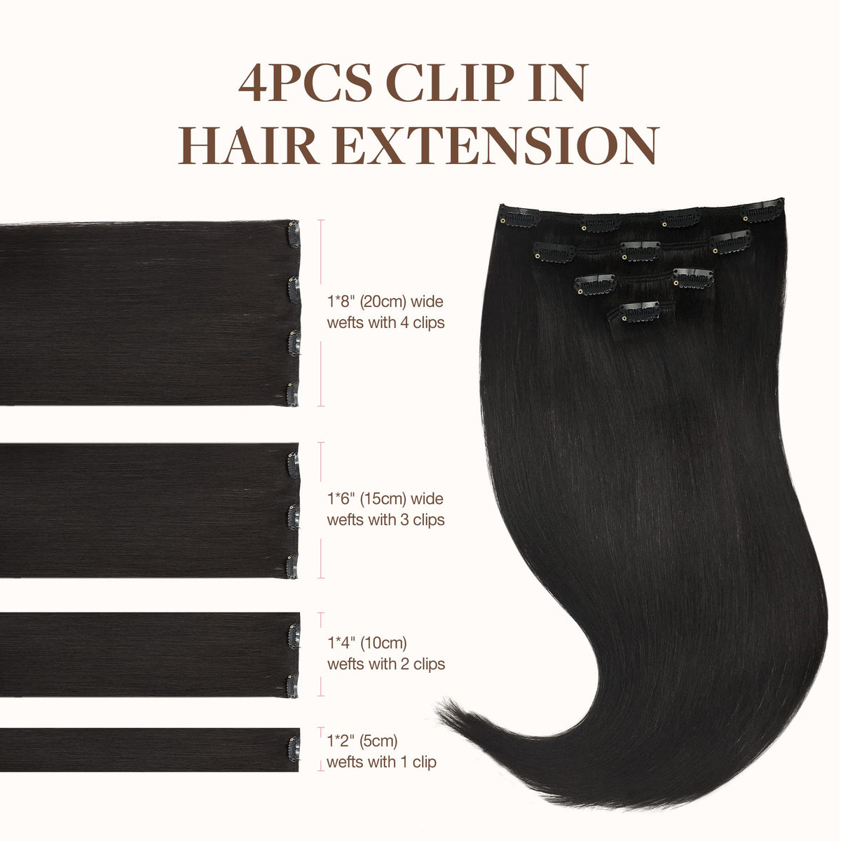 GOO GOO Clip in Hair Extensions packaging side view