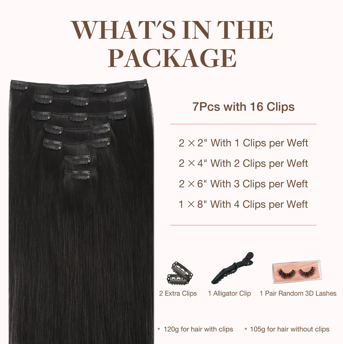 GOO GOO Clip in Hair Extensions packaging side view