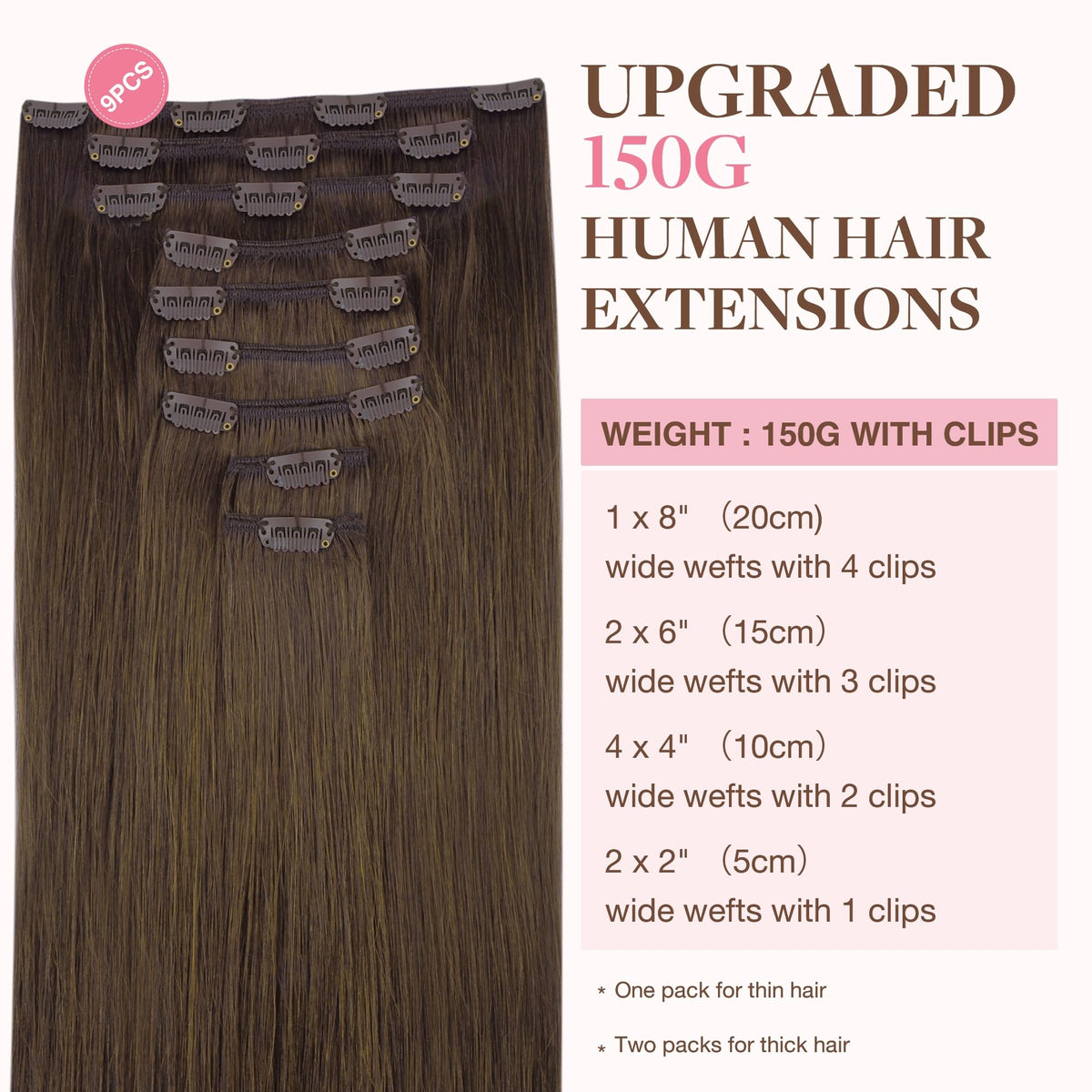 GOO GOO Clip in Hair Extensions packaging side view
