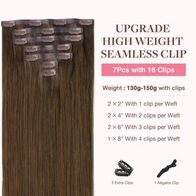 GOO GOO Clip in Hair Extensions packaging with 7 pieces