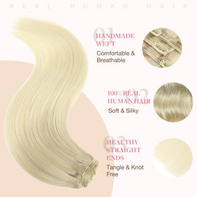 GOO GOO Clip in Hair Extensions packaging with 7 pieces