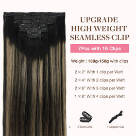 GOO GOO Clip in Hair Extensions packaging with 7 pieces