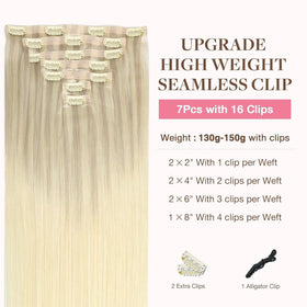 GOO GOO Clip in Hair Extensions packaging with 7 pieces