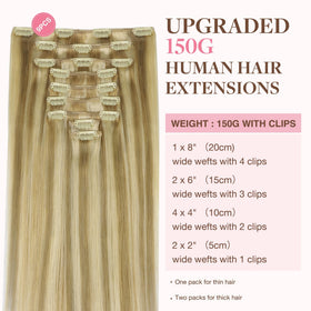 GOO GOO Clip in Hair Extensions packaging with 9 pieces