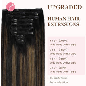 GOO GOO Clip in Hair Extensions packaging with 9 pieces