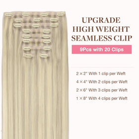 GOO GOO Clip in Hair Extensions packaging with 9 pieces