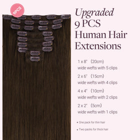 GOO GOO Clip in Hair Extensions packaging with clips