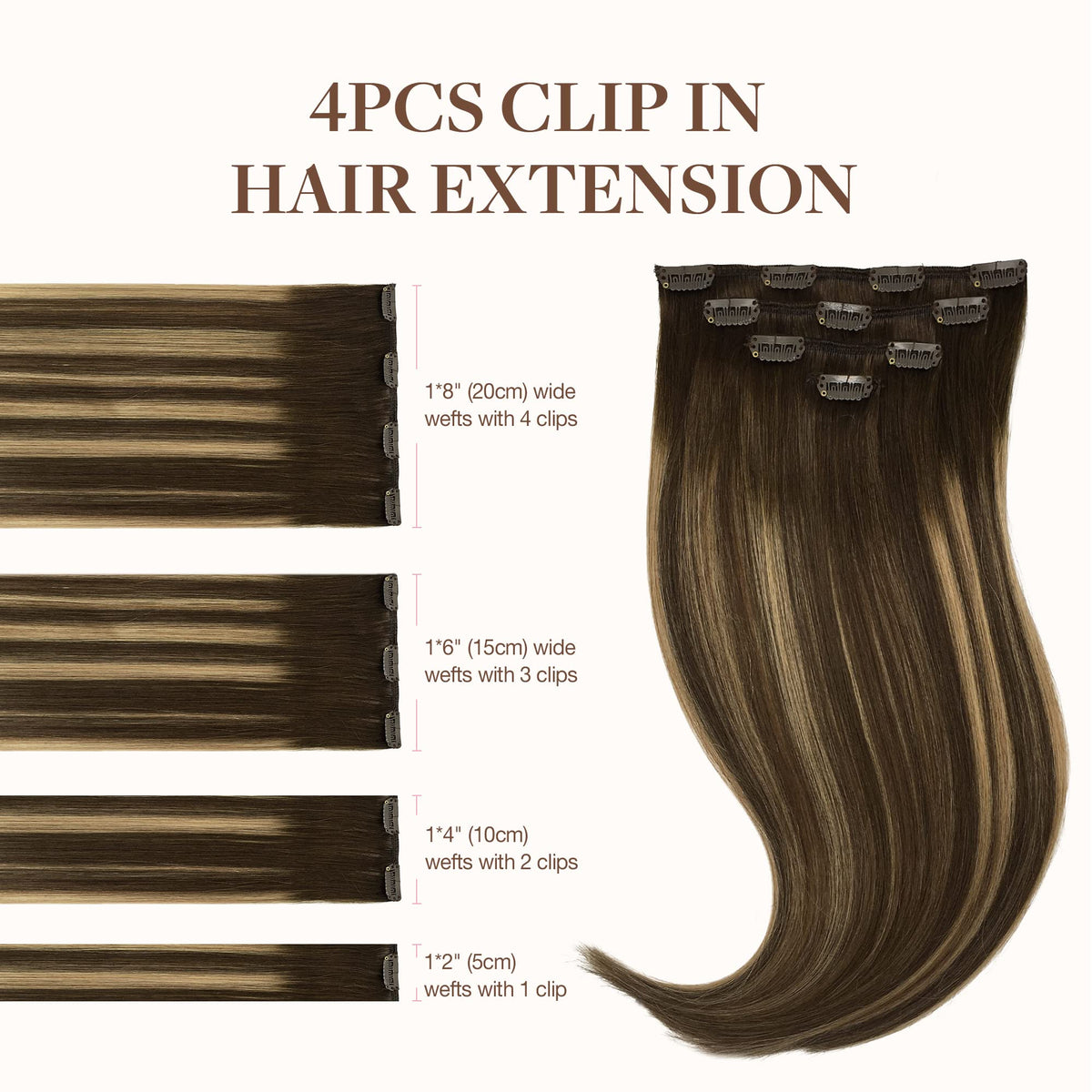 GOO GOO Clip in Hair Extensions packaging with details