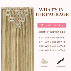 GOO GOO Clip in Hair Extensions packaging with details