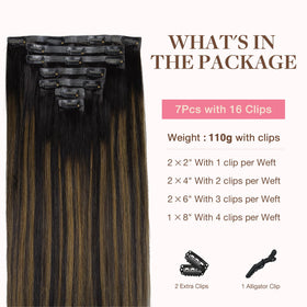 GOO GOO Clip in Hair Extensions showing clips and texture
