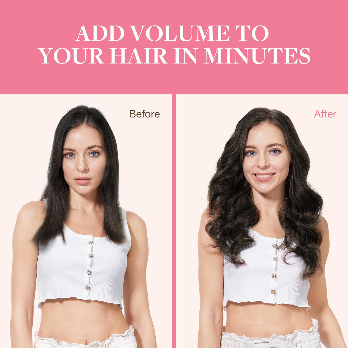 GOO GOO Clip in Hair Extensions showing colour 2A Light Brown