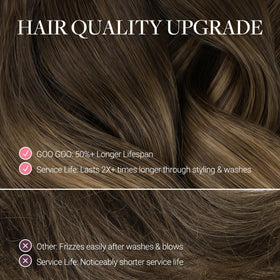 GOO GOO Clip in Hair Extensions showing colour gradient